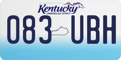 KY license plate 083UBH