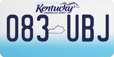 KY license plate 083UBJ