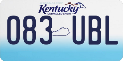 KY license plate 083UBL
