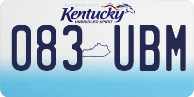 KY license plate 083UBM