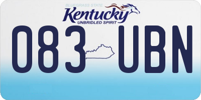 KY license plate 083UBN