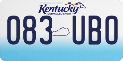 KY license plate 083UBO