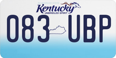KY license plate 083UBP