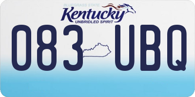 KY license plate 083UBQ