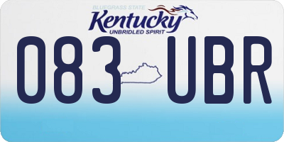 KY license plate 083UBR