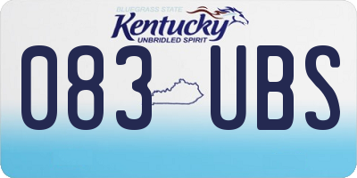 KY license plate 083UBS