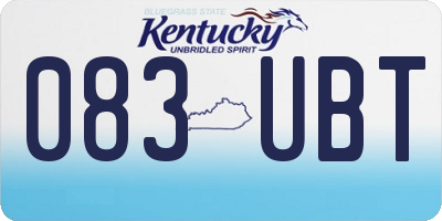 KY license plate 083UBT