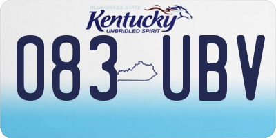 KY license plate 083UBV