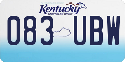 KY license plate 083UBW