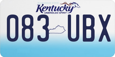 KY license plate 083UBX