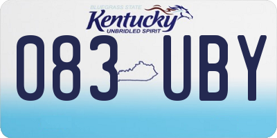 KY license plate 083UBY