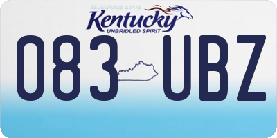 KY license plate 083UBZ