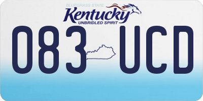 KY license plate 083UCD