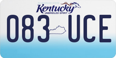 KY license plate 083UCE