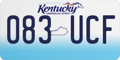 KY license plate 083UCF