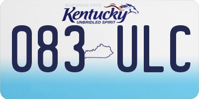 KY license plate 083ULC