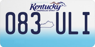 KY license plate 083ULI