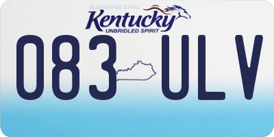 KY license plate 083ULV