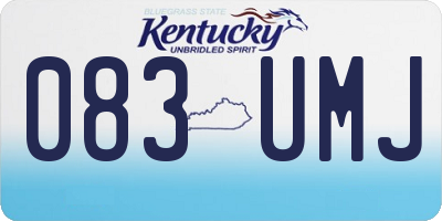 KY license plate 083UMJ