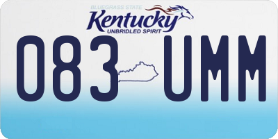 KY license plate 083UMM