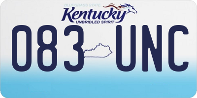 KY license plate 083UNC