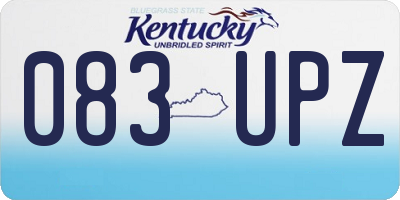 KY license plate 083UPZ