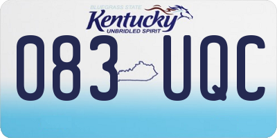 KY license plate 083UQC