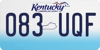 KY license plate 083UQF