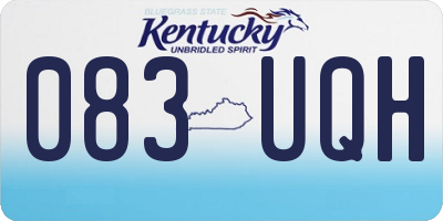 KY license plate 083UQH