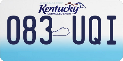 KY license plate 083UQI