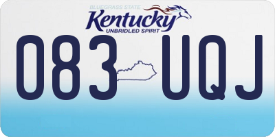 KY license plate 083UQJ