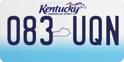 KY license plate 083UQN