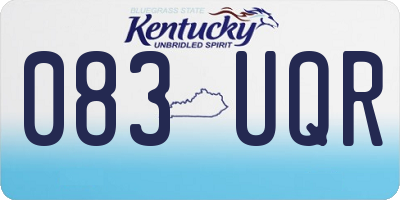 KY license plate 083UQR
