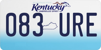 KY license plate 083URE