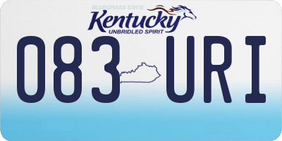 KY license plate 083URI