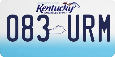 KY license plate 083URM