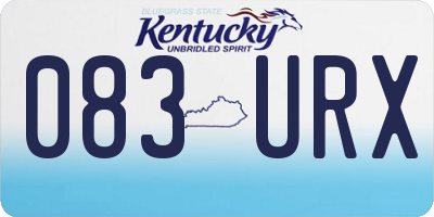 KY license plate 083URX