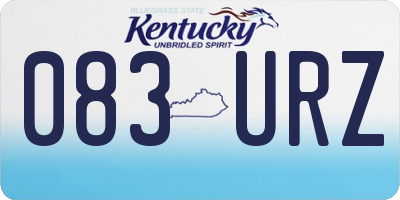 KY license plate 083URZ