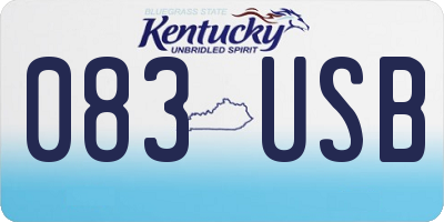 KY license plate 083USB