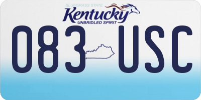 KY license plate 083USC