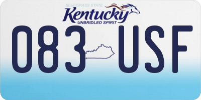 KY license plate 083USF