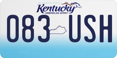 KY license plate 083USH
