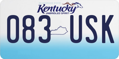 KY license plate 083USK