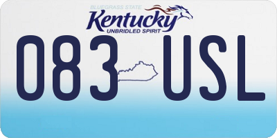 KY license plate 083USL
