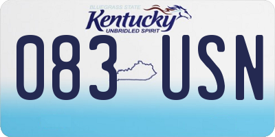 KY license plate 083USN