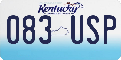 KY license plate 083USP