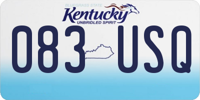 KY license plate 083USQ