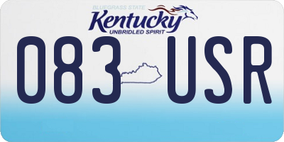 KY license plate 083USR