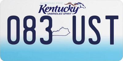 KY license plate 083UST
