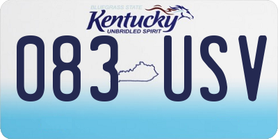 KY license plate 083USV